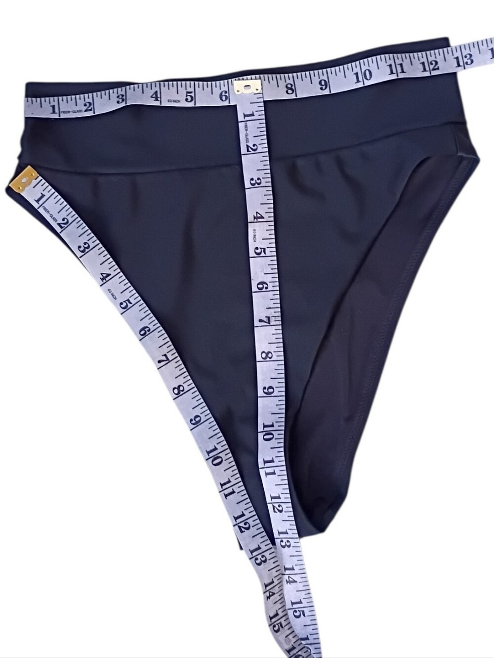aerie Dark Black High-Cut Bikini Bottom sz M NEW - Picture 9 of 9